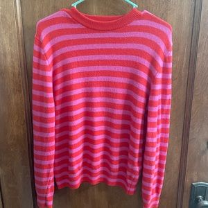 Pink and red stripped colorful sweater